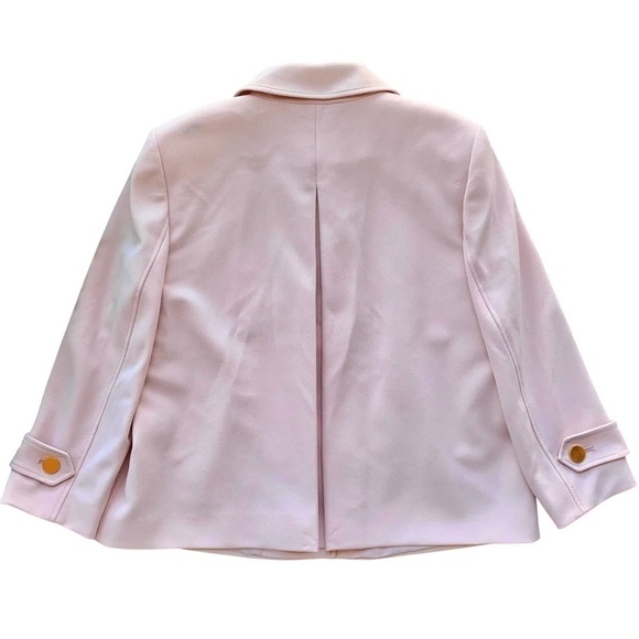 Calvin Klein Pastel Light Pink Gold Buttoned Swing Blazer Jacket Career Size 6 - Picture 2 of 8